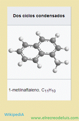 cadena carbonada. dos ciclos condensados. metilnaftaleno (34K)